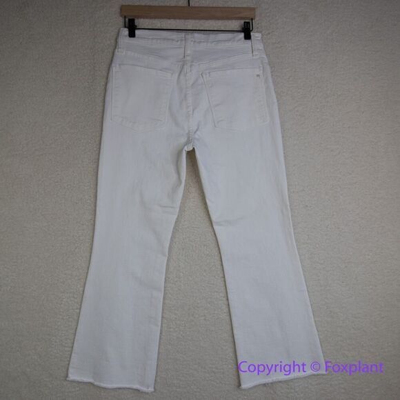 New! Madewell Cali Demi-Boot Jeans in Pure White: Raw-Hem Edition, 30 - Picture 7 of 15